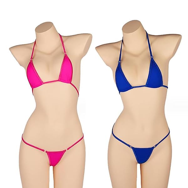 ランジェリー – [LIKENNY] マイクロビキニ 2点セット セクシー コスプレ 極小 極薄 水着風 露出 水着 紐パン ホルタ…