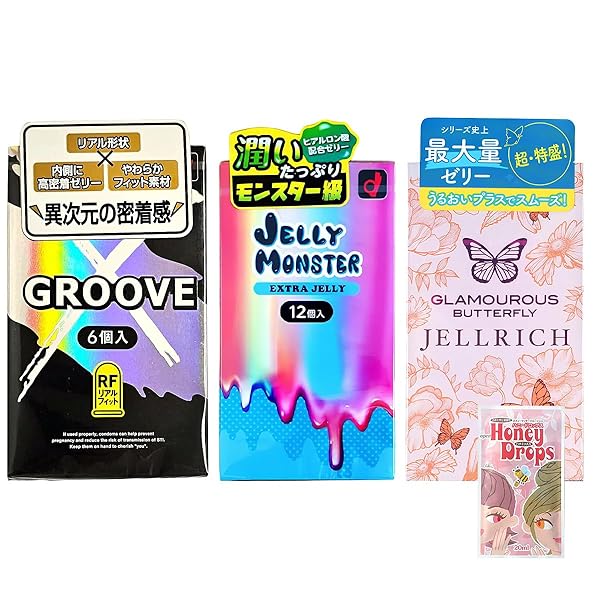 コンドーム 3箱セット (合計26個) オカモト GROOVERF グルーヴ リアルフィット 6個入 ゼリーモンス…