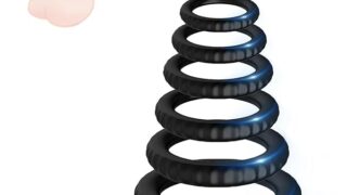 ペニスリング コックリング 6点セット 高弾力シリコン 男性用 アダルトグッズ 6種類の内径 大人のおもちゃ ブラック