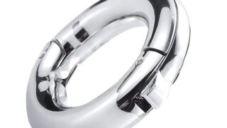 ペニスリング 男性用 スチール 調整可能 ボンテージ 拘束リング 重量ベアリングト ボール ストレッチャー O字型…
