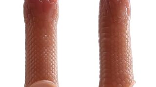 ペニスサック ペニスリング コックリング シリコン製 極厚高弾性 蛇の形 大人のおもちゃ