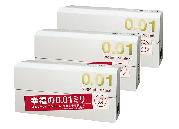 サガミオリジナル 【旧品】【まとめ買いセット】 001 コンドーム 薄型 ポリウレタン製 0.01ミリ 5個入×3