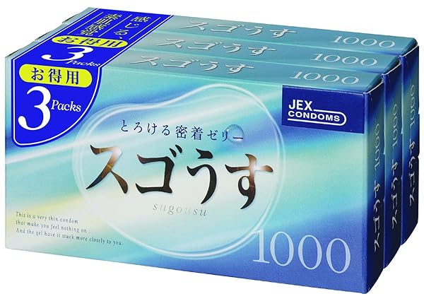 コンドーム – ジェクス スゴうす 1000 ゴム 12個入 3箱 コンドーム – ジェクス スゴうす 1000 ゴム 12個入 3箱