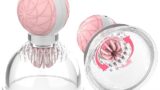 バイブ 乳首ローター 【 360度回転+手動式吸引ポンプ+2種ブラシ】 おっぱいカップ 乳首攻め 乳首開発 バスト…