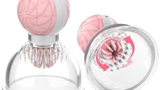 バイブ 乳首ローター 【 360度回転+手動式吸引ポンプ+2種ブラシ】 おっぱいカップ 乳首攻め 乳首開発 バスト…