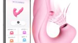 バイブ ローター 吸うやつ 7秒潮吹き【5種吸引&舌舐め 5種叩く 10種振動 スマホ操作】 内外同時に責め 装着…