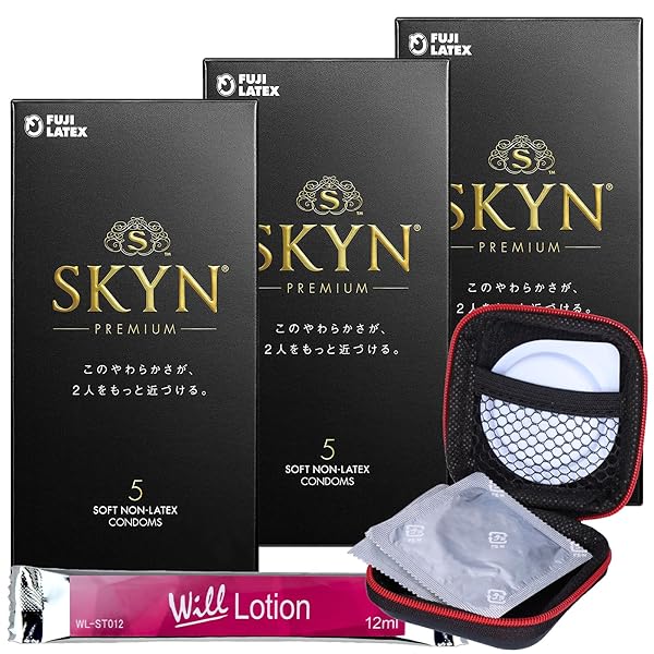 SKYN コンドーム 5個入り 3箱 セット オリジナルコンドームケース付