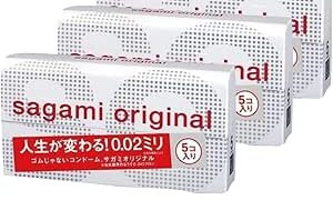 サガミオリジナル コンドーム 0.02 【人生が変わるほどの使用感】 5個入×3箱 スティックローション付き