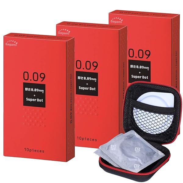 コンドーム 0.09ドット 3箱セット 【0.09mmへアップデートしました】 オリジナルケース付き こんどーむ …