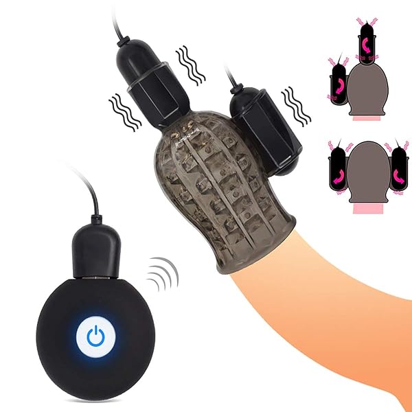 ペニスリング 亀頭責め 亀頭刺激 ダブルローター 12種振動 モード ペニストレーニング 2種類 装着型 ダブルロ…