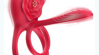 ペニスリング コックリング バラデザインペニスリング 二重リング【2人イキ革命+10種類の振動】 カップル向け 電…