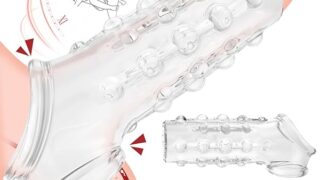 ペニスサック ペニスリング 陰茎袖 ペニス拘束具 突起パーティクル 高弾性 極厚 2点セット 二種類の粒子デザイン…