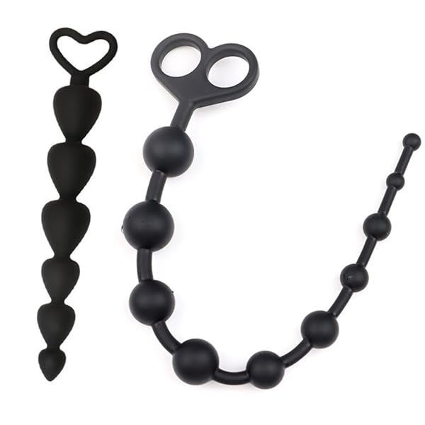 ディルド – アナルプラグ シリコン バットプラグ ボール 2点セット シリコン製 連珠式 10連結ビーズ 6連結ビーズ アナル…