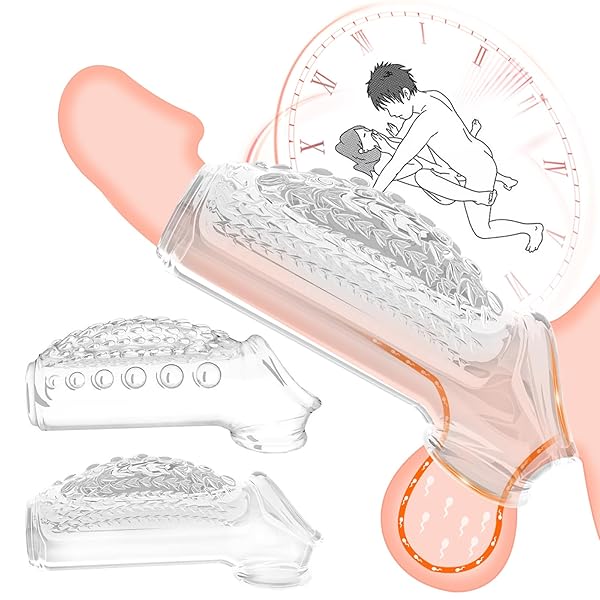 ペニスサック ペニスリング 陰茎袖 2点セット ペニス拘束具 突起パーティクル 高弾性 極厚 二種デザインのセット…