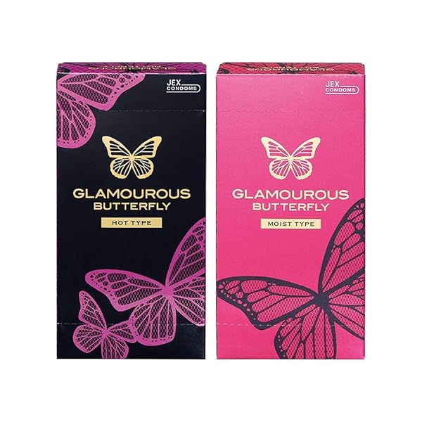 【2個セット】グラマラスバタフライ コンドーム ゴム モイスト ホット ジェクス 6個入 各1箱