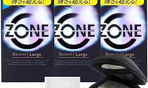【3個セット】 ZONE (ゾーン) コンドーム Lサイズ 6個入 3個入り + オリジナルコンドームケース + …