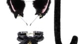 猫耳 カチューシャ 猫 コスプレ 尻尾 首輪 蝶結び 鈴付き 3点セット 獣耳 狐耳 コスプレ ハロウィン コスチ…