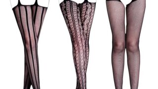 (アリカ) 網タイツ ストッキング 3枚セット ガーター 風 過激 ランジェリー セクシー ボンテージ スケスケ …
