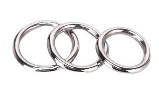 コックリング ペニスリング 男性用 金属製 包茎リング 内径40mm, 45mm, 50mm 3点セット