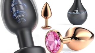 ディルド – 【一式完結】アナルプラグ・アナルバイブ 4 個入り 浣腸器付き 【10 種振動モード・遠隔操作】 前立腺ケア・アナ…