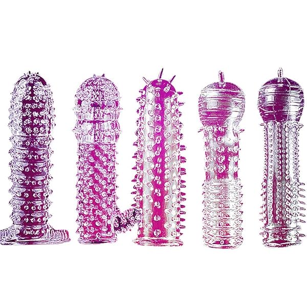 ディルド – ペニスサック イボ付き シリコン製 スリーブ 夫婦 恋人 情趣グッズ アダルト グッズ 5点セット