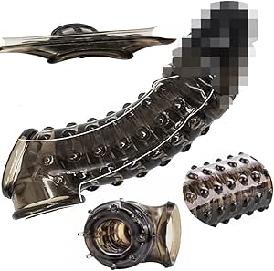 ペニスサックペニスリング コックリング 外部56粒子 内部の柔らかいとげ シリコン製…