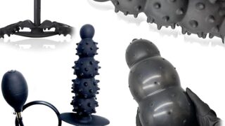 ディルド – アナルプラグアナル 男女兼用 粒子5ビーズ ビルトインサポートコラム 最大直径13cm シリコーン製