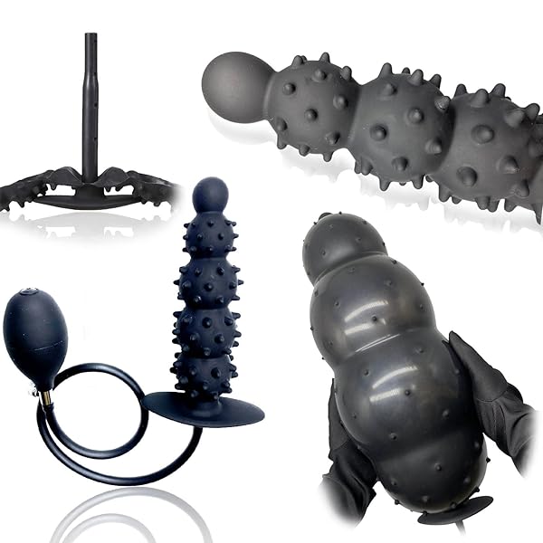 ディルド – アナルプラグアナル 男女兼用 粒子5ビーズ ビルトインサポートコラム 最大直径13cm シリコーン製