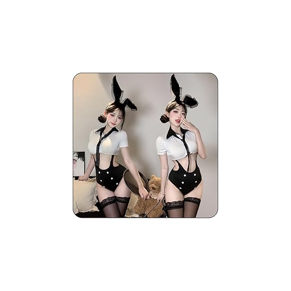 [5点セット] セクシー バニーガール コスチューム 逆バニー コスプレ 可愛い エッチ 背中あき 過激デザイン …