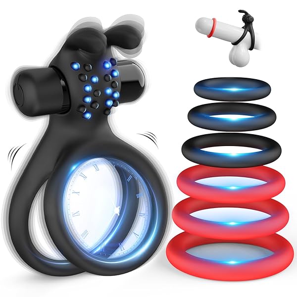 コックリング ペニス【7点セット+ダブルリング+集中激震＋イボ付き＋伸縮性＆装着感＋男女兼用】あだるとグッズ 男性…