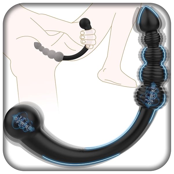 AiFox アナルバイブ 双頭ディルド アナルビーズ 前立腺【双頭x5連珠X10種激震x2つ強力モーター＝同時責め…