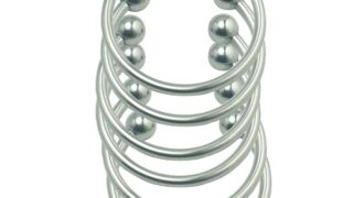 Alip ペニスリング 男性用 開放式コックリング金属 着脱やすい ボール付き25Mm-40Mm直径6サイズセット…