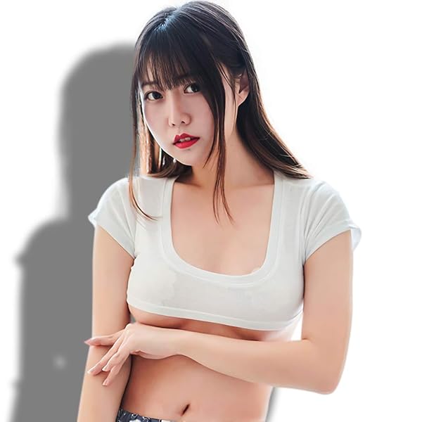 Black Omen (ブラックオーメン) 下乳 トップス セクシー Tシャツ チビT ちびT コスプレ レディー…