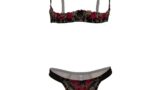 ランジェリー – Black Omen (ブラックオーメン) オープンカップブラジャー コスプレ ショーツ 穴あき 上下 セット ワ…