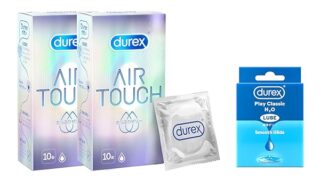 Durex デュレックス コンドーム エアタッチ たっぷりゼリー 10個入 2箱 ラテックス製 こんどーむ + 試…