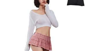 [Edostree] セーター コスプレ セクシー ニット JK プリ—ツスカ—ト ランジェリー 長袖 過激 レデ…