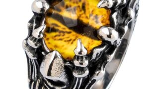 [FORFOX] メンズレディース 悪魔の目リング チタンステンレス 邪眼 指輪 ゴシックアクセサリー サイズ14-26