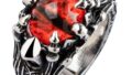 [FORFOX] メンズレディース 悪魔の目リング チタンステンレス 邪眼 指輪 ゴシックアクセサリー サイズ14-26