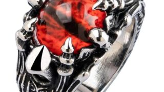 [FORFOX] メンズレディース 悪魔の目リング チタンステンレス 邪眼 指輪 ゴシックアクセサリー サイズ14-26