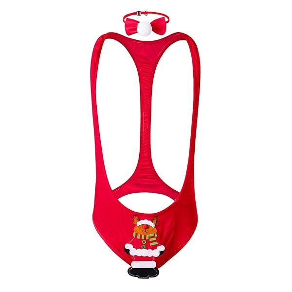 コスプレ – GENEMEN クリスマス メンズ ボディスーツ 蝶結び ワンピース 下着 ブリーフ セクシー ランジェリー コス…