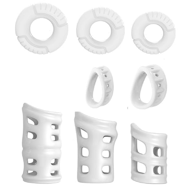 GOODLAND コックリング 包茎リング ペニスリング 6つの通気孔 8点セット 通気性100% 快適 昼间用＆…