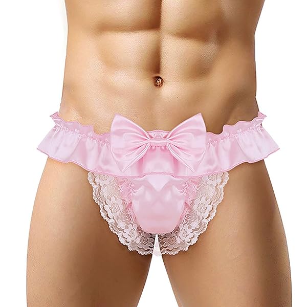 ランジェリー – [IPENNYE] メンズTバック 男の娘 サテン下着 レース フリル メイド風 セクシー男性下着 エロ Ｔバック…