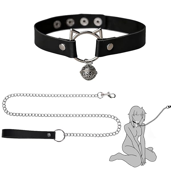 [JUNXINHENGFA] 首輪 人間 sm アダルトグッズ 女性 リード付き 人間用チョーカー かわいい 鈴 …