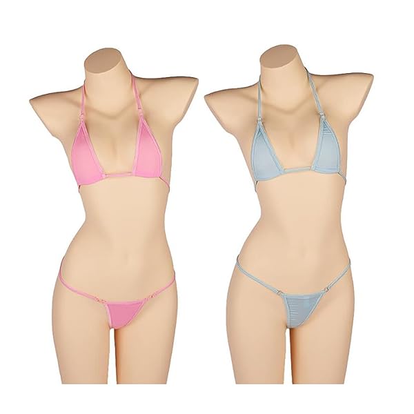 ランジェリー – [LIKENNY] マイクロビキニ 2点セット セクシー コスプレ 極小 極薄 水着風 露出 水着 紐パン ホルタ…