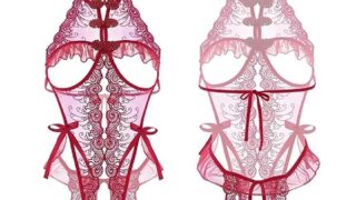 [LIKENNY] コスプレ セクシーな透け透けランジェリー 胸元と大胆なスリットで魅惑のコスプレレオタード 超ハ…