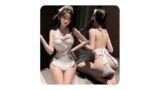 [LIKENNY] セクシー コスプレ メイド服 白いメイドコスチュームセット エロ 誘惑 過激 下着 萌え 可愛…