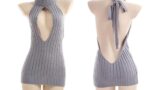 コスプレ – [LIKENNY] バックリボン ニットワンピ ース セクシー セーター 可愛い 誘惑 ランジェリー 衣装 服 女…
