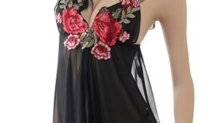 [Lazx] (ラズクス) ベビードール セクシーランジェリー ネグリジェ ルームウェア tバック セット 花柄