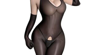 ランジェリー – [MAHOU] セクシー 全身タイツ レディース セット プレゼント Tバックと手袋一組 ブラック ボディストッキ…