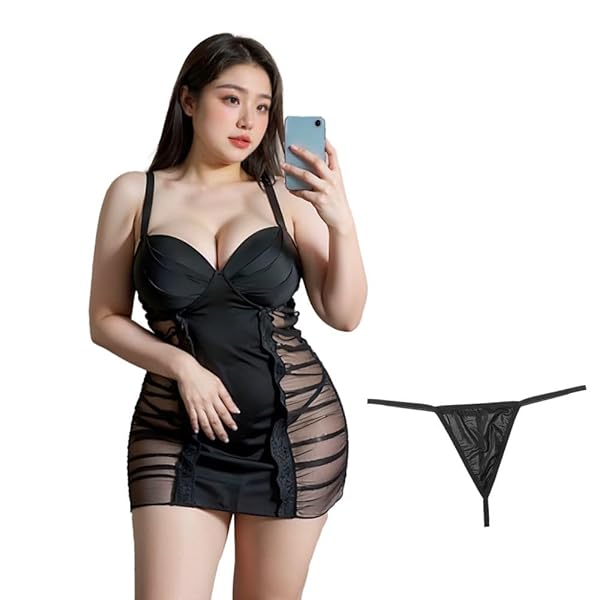 コスプレ – [MORApink] ボディコン セクシードレス 大きいサイズ ぽっちゃり レディース シースルー 穴あき ワンピ…